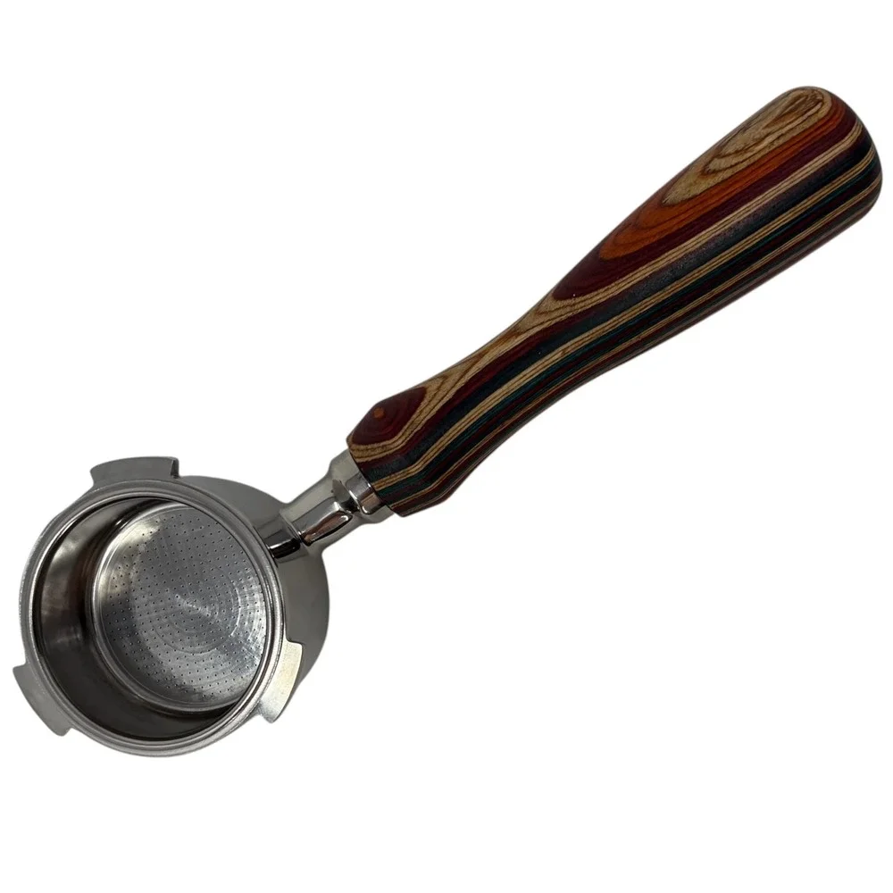 Espresso Portafilter 51mm Stainless Steel w/ Multicolor‎ Wood Grain Handle